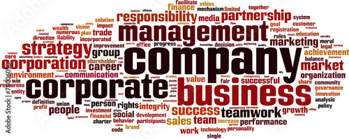 Company word cloud concept. Vector illustration