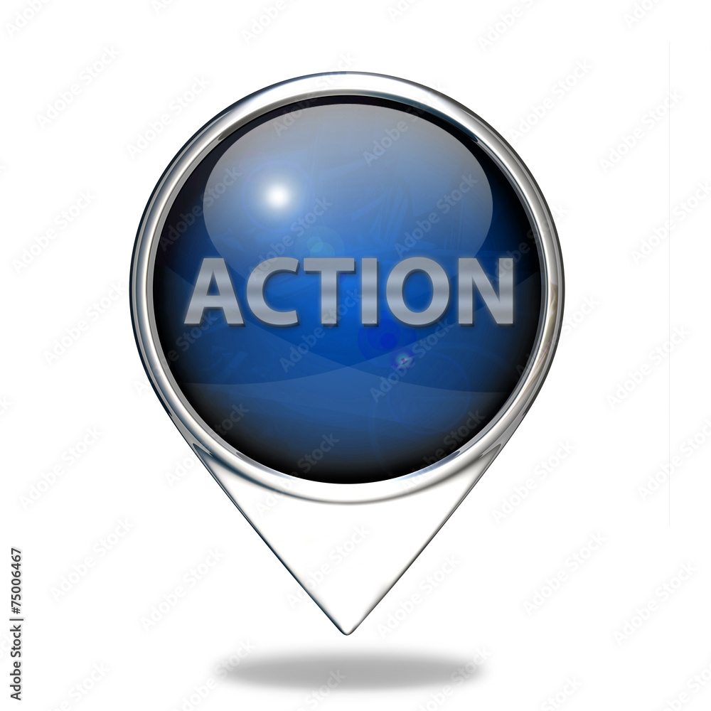 Action pointer icon on white background Action pointer icon on white background