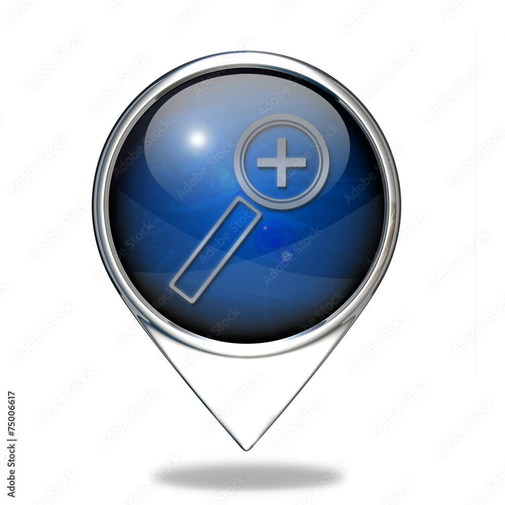 Zoom in pointer icon on white background Zoom in pointer icon on white background