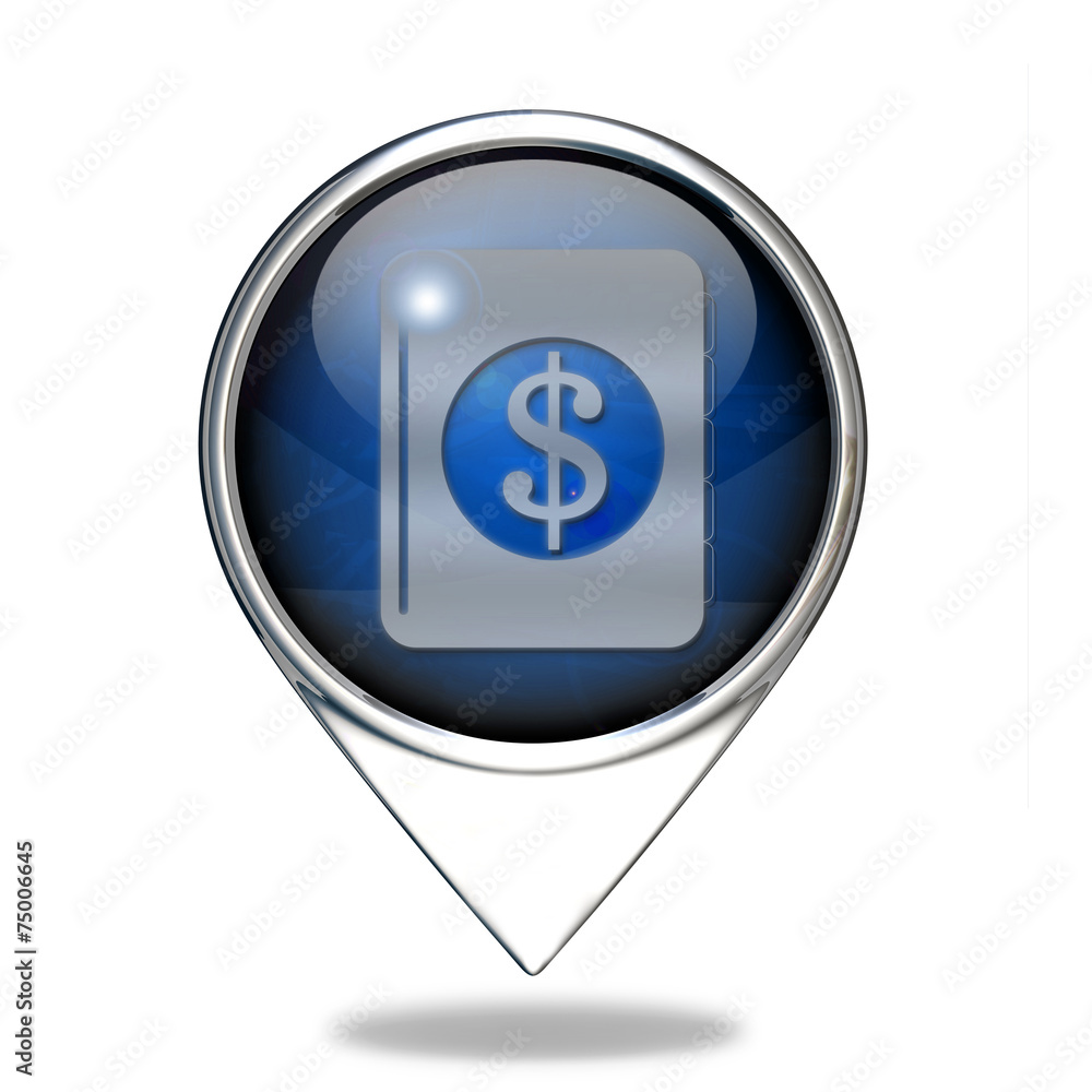 dollar money book pointer icon on white background dollar money book pointer icon on white background