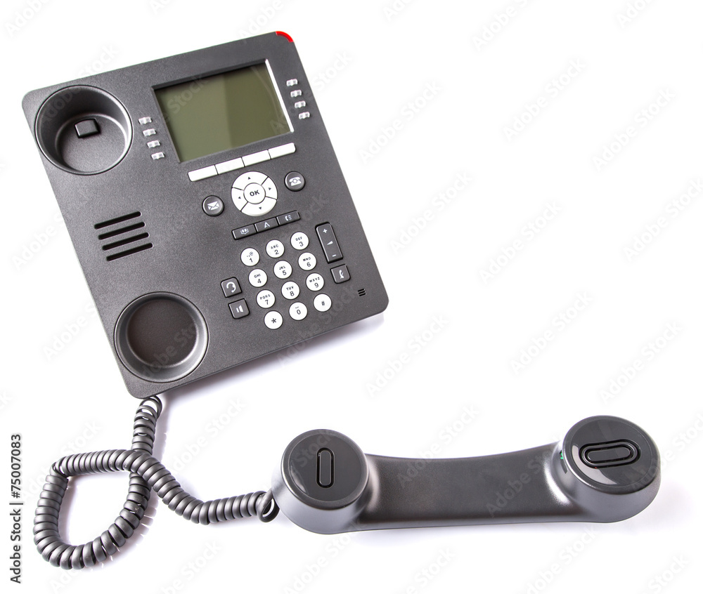 Modern desktop telephone over white background Modern desktop telephone over white background