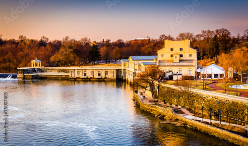 View of Fairmount Water Works and the Schuylkill River in Philad