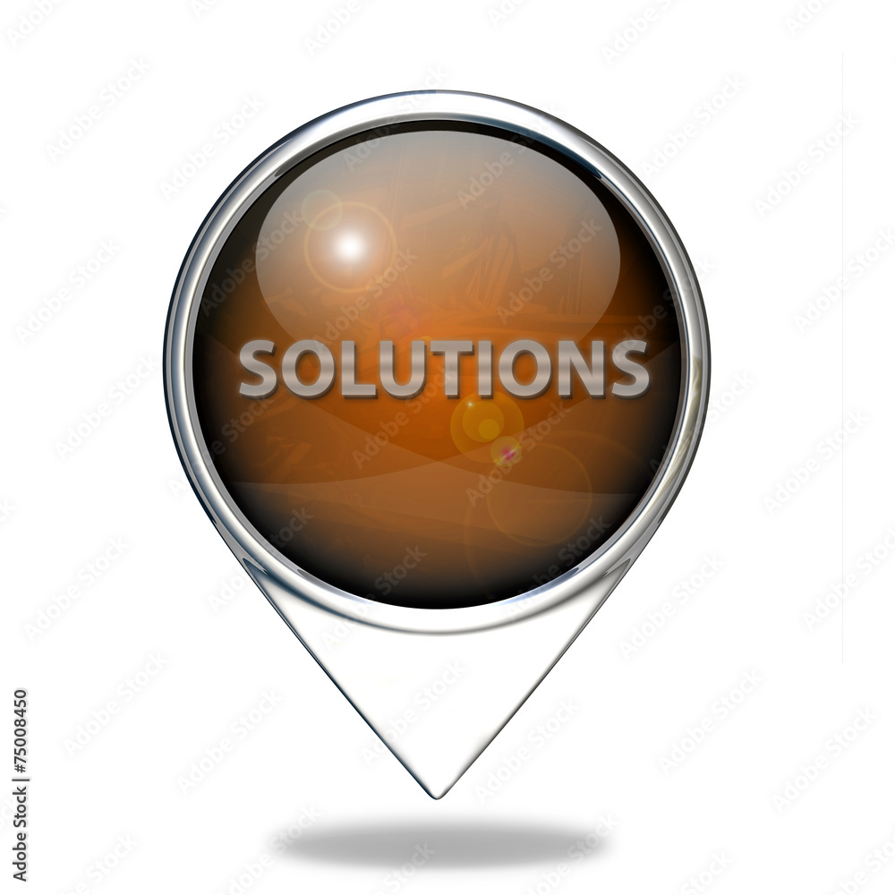 Solutions pointer icon on white background Solutions pointer icon on white background