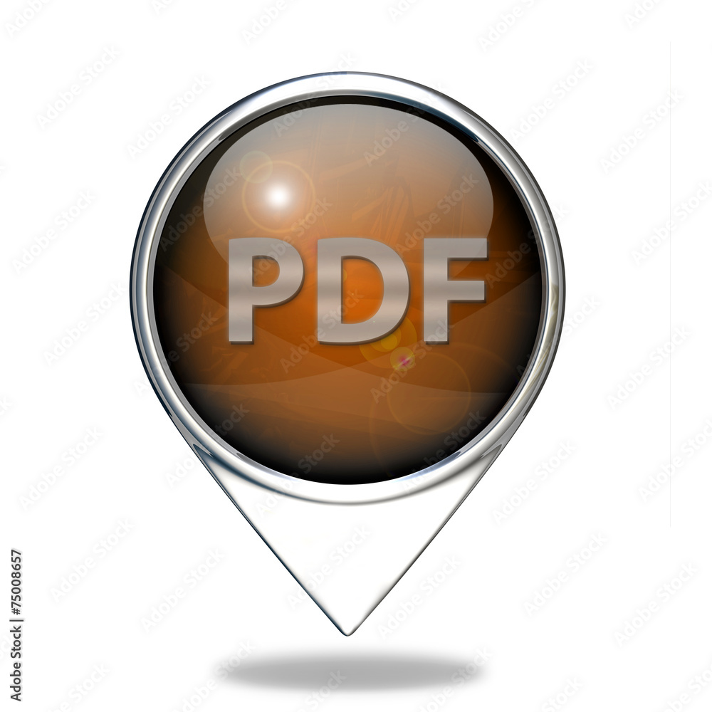 Pdf pointer icon on white background Pdf pointer icon on white background