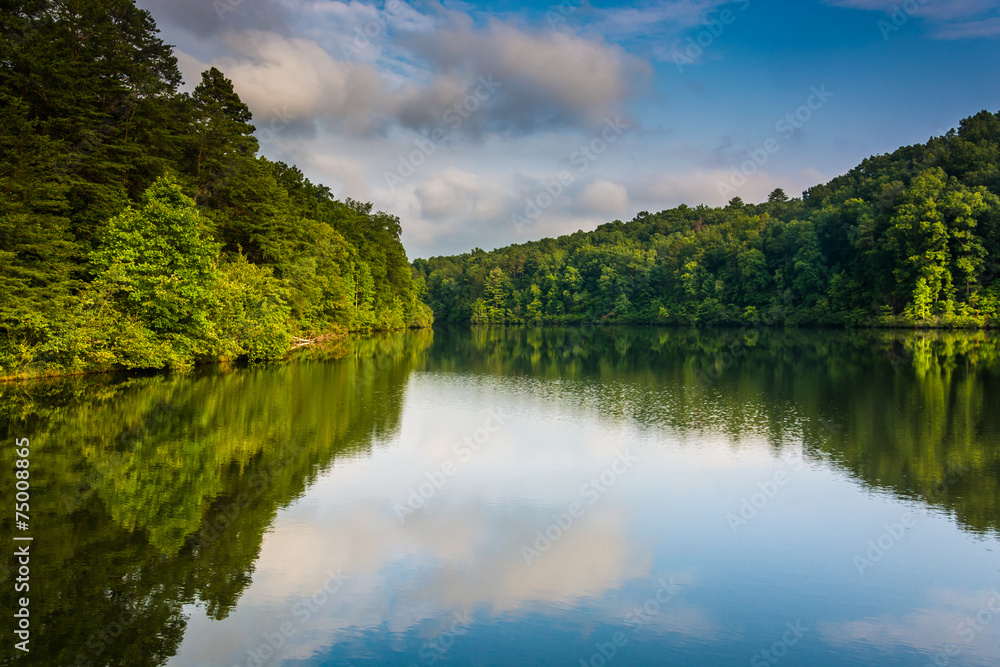 Evening reflections at Lake Oolenoy, Table Rock State Park, Sout