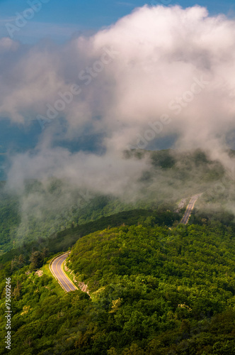 Fog and low clouds over Skyline Drive, seen from Little Stony Ma © jonbilous