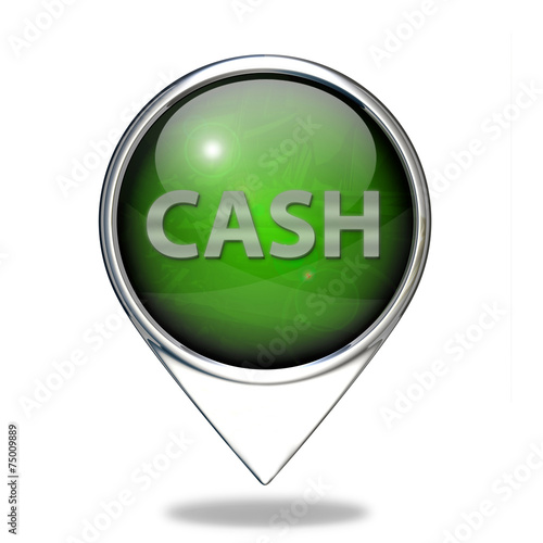 Cash pointer icon on white background