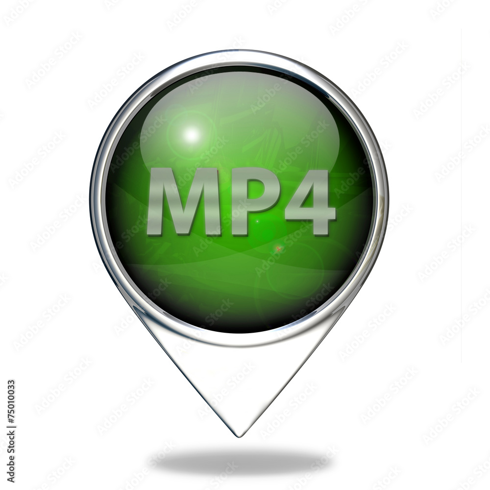 MP4 pointer icon on white background MP4 pointer icon on white background