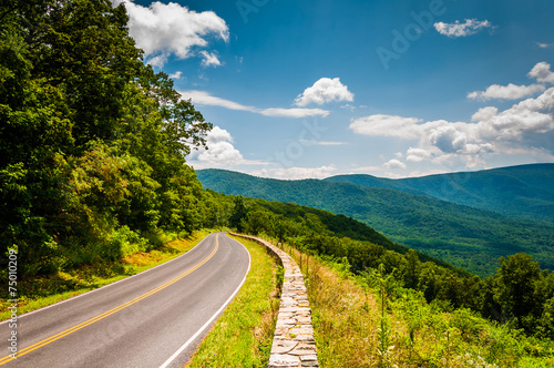 Skyline Drive and view of the Blue Ridge Mountains, in Shenandoa photo