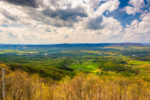 Spring view of the Shenandoah Valley from Skyline Drive in Shena photo