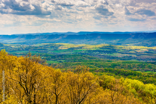 Spring view of the Shenandoah Valley from Skyline Drive in Shena