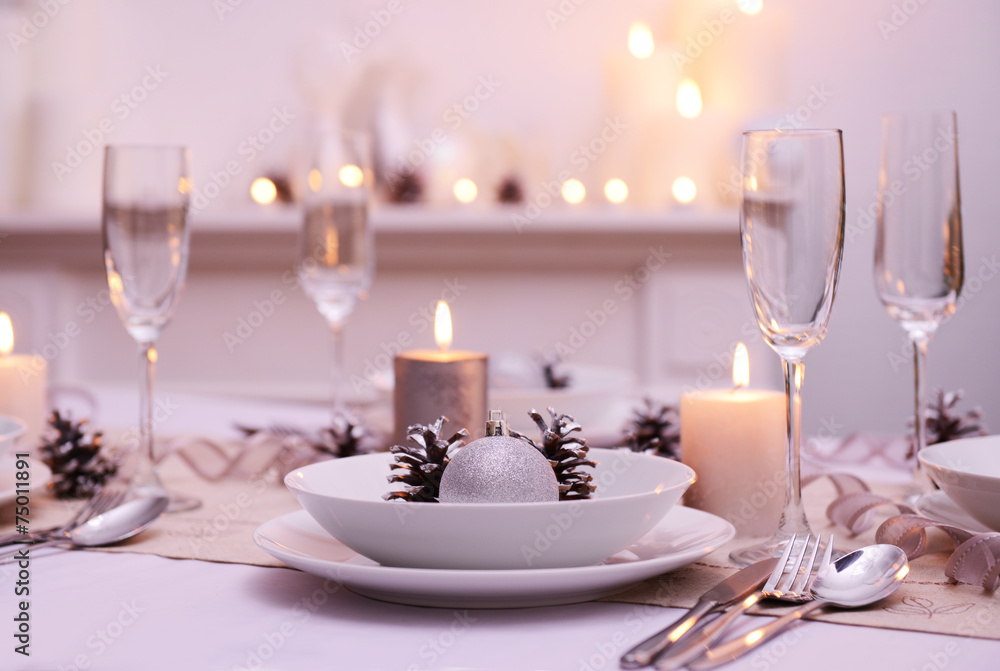 Beautiful Christmas table setting