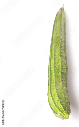 Snake gourd vegetable over white background photo