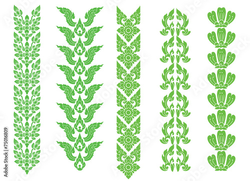 border thai pattern art vector