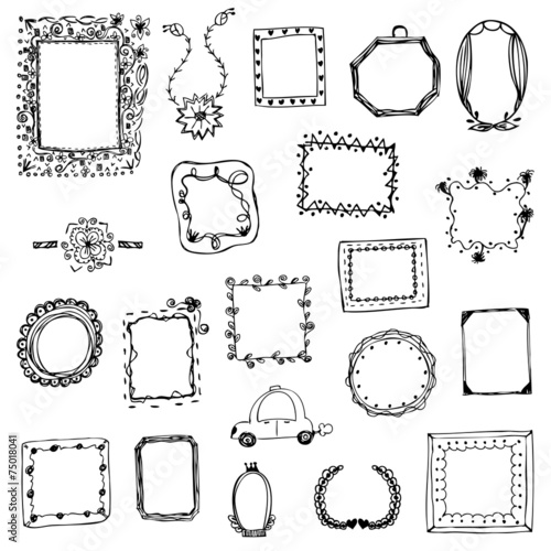 free hand drawing of picture frame vector illustration isolated