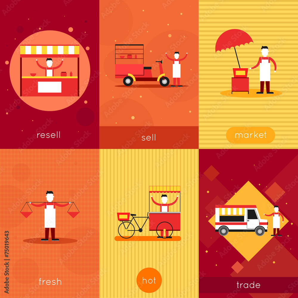 Street food mini poster set