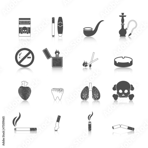Smoking Icon Black Set