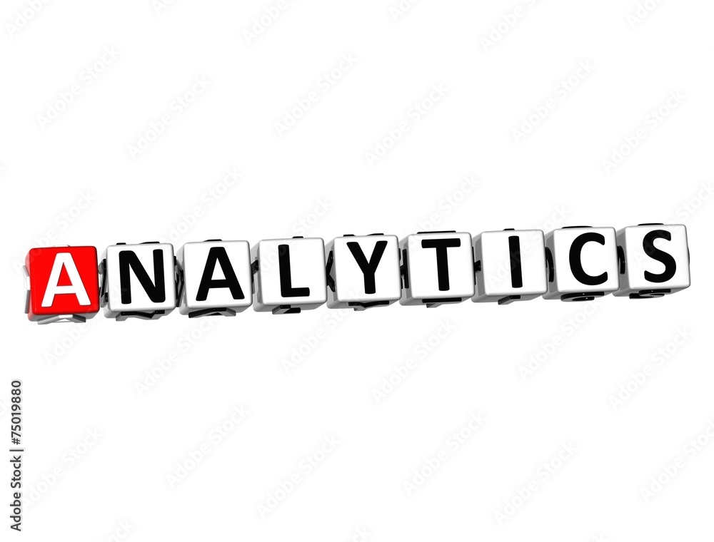 3D Word Analytics on white background 3D Word Analytics on white background