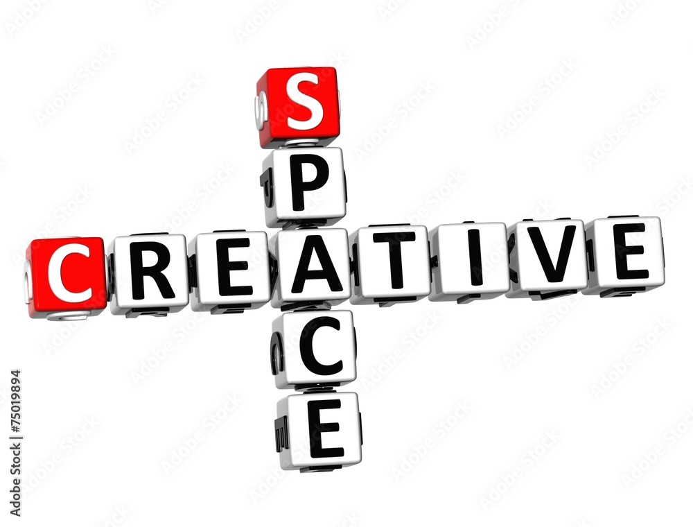 3D Crossword Creative Space on white background 3D Crossword Creative Space on white background