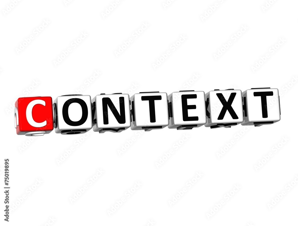 3D Word Context on white background 3D Word Context on white background