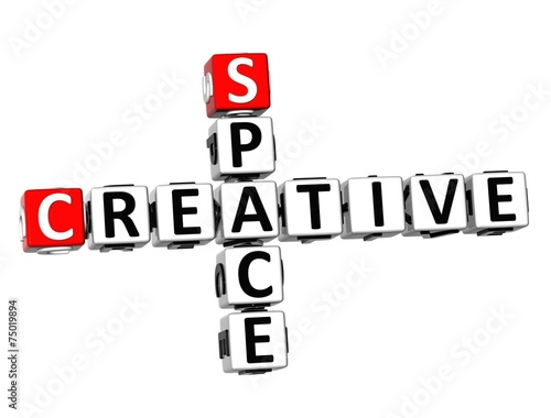 3D Crossword Creative Space on white background