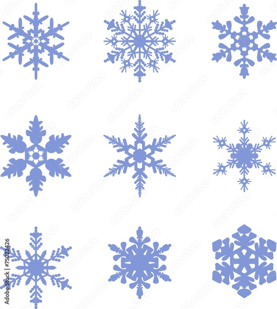 Snowflakes icon collection. Vector shape Snowflakes icon collection. Vector shape
