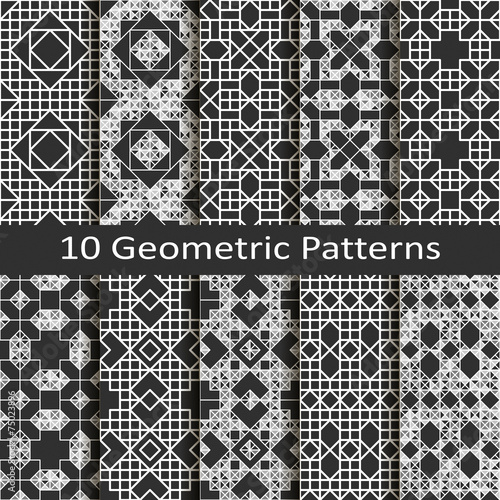 set of ten geometric patterns