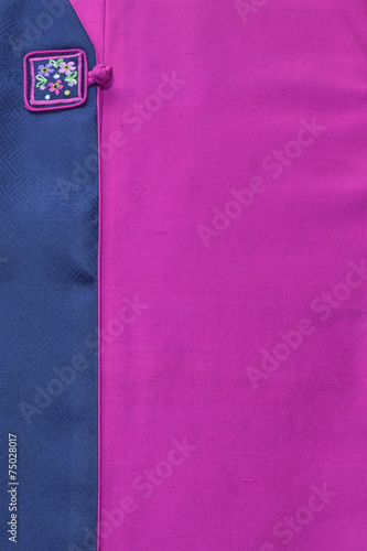 Asian Fabric with an Embroidered Button