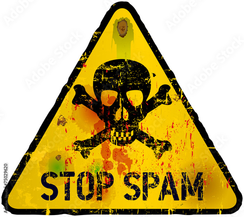 spam alert sign, vector illustration