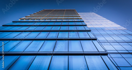 Looking up at the WSFS Bank building in downtown Wilmington, Del