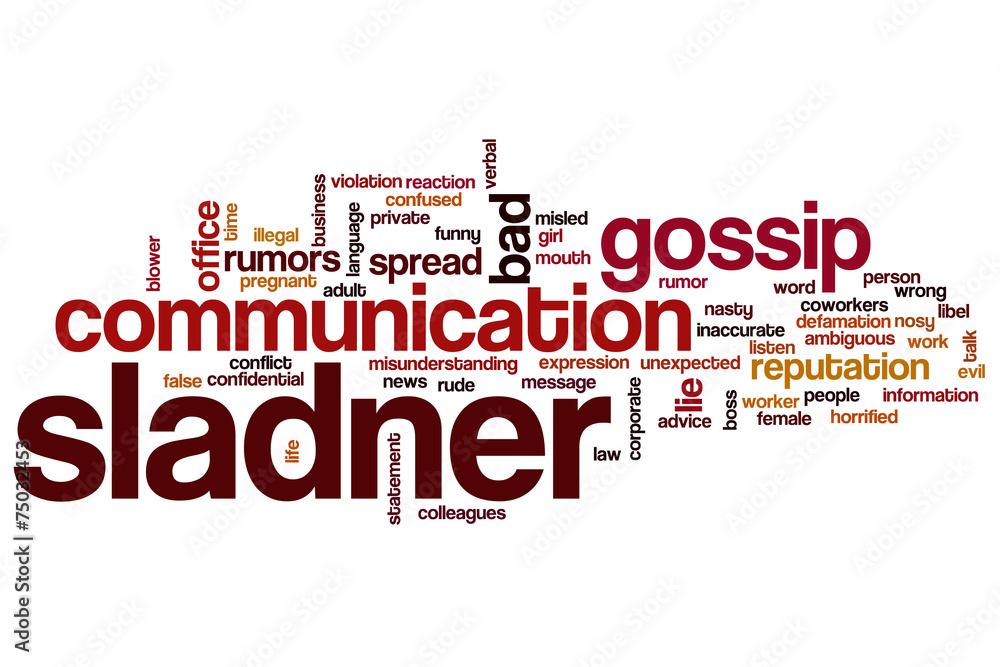 Slander word cloud