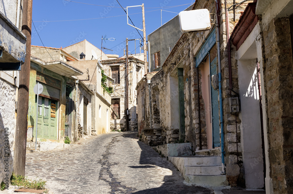 A street in Volissos village, Chios island, Greece