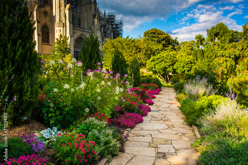 Plants and walkway in the Bishop's Garden and the Washington Nat © jonbilous