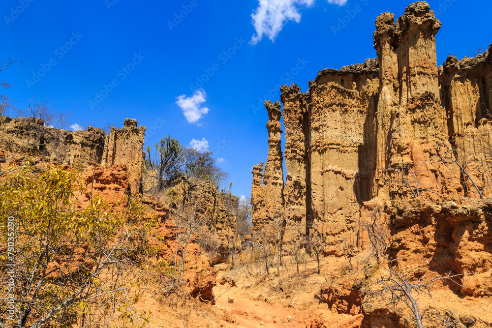 Landscape of eroded sandstone in Africa