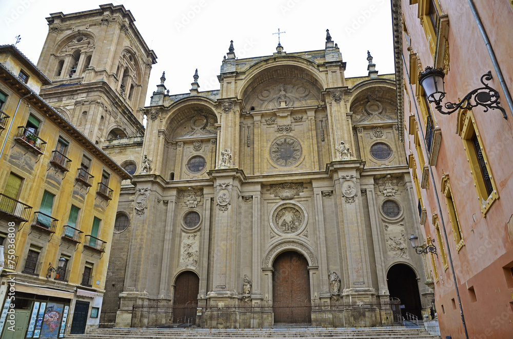 Facade of the cathedral, Granada, Spain