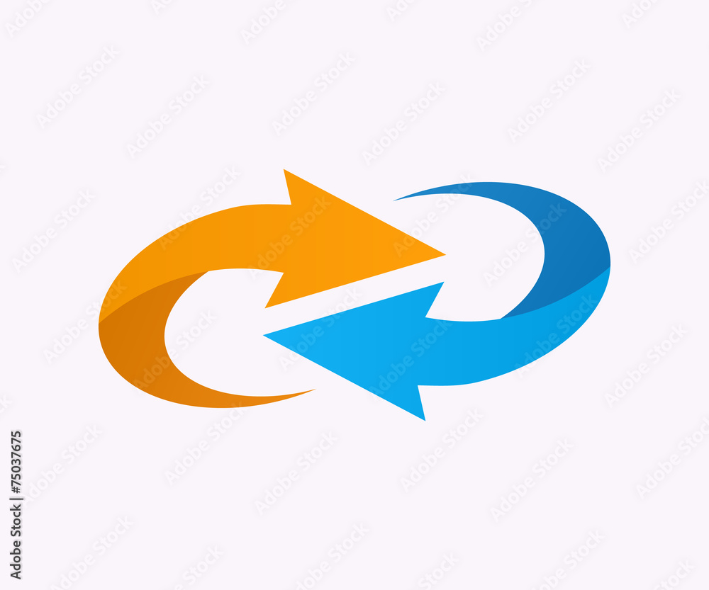 Vector logo design element. Arrow, circle Vector logo design element. Arrow, circle