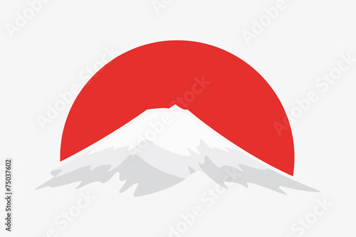 Vector logo design element. Mountain, japan nature
