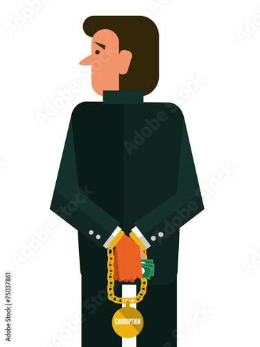 Corruption man. flat design character. vector illustration