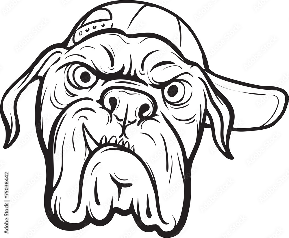 whiteboard drawing - angry dog face Stock Vector | Adobe Stock