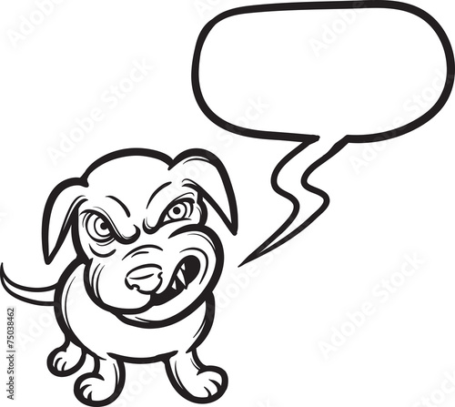 whiteboard drawing - angry puppy
