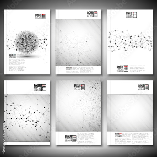 Molecule structure, interconnection network. Brochure, flyer or