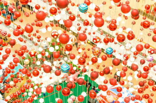 red ball christmas background,bubble