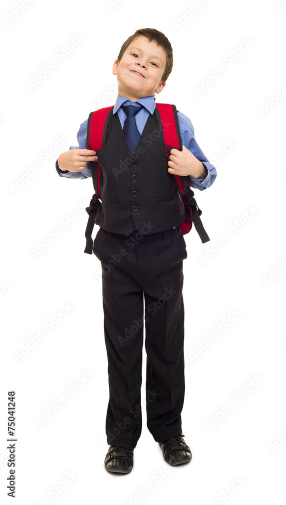 boy in suit with backpack boy in suit with backpack