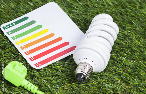 Energiesparlampe auf der Wiese