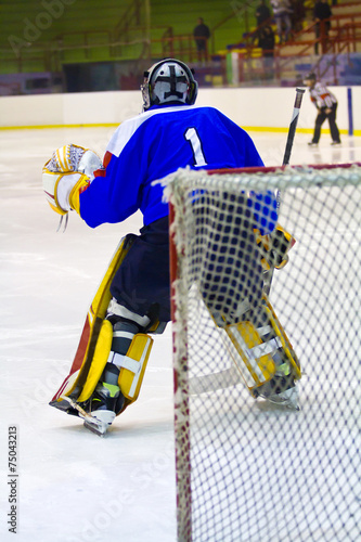 Photography ice hockey goalie