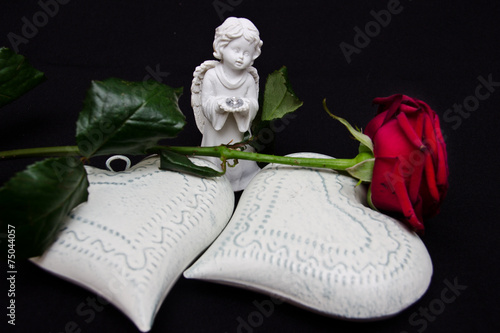 Herzen mit Rose photo