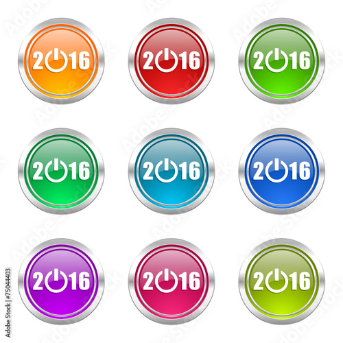 new year 2016 colorful web icons