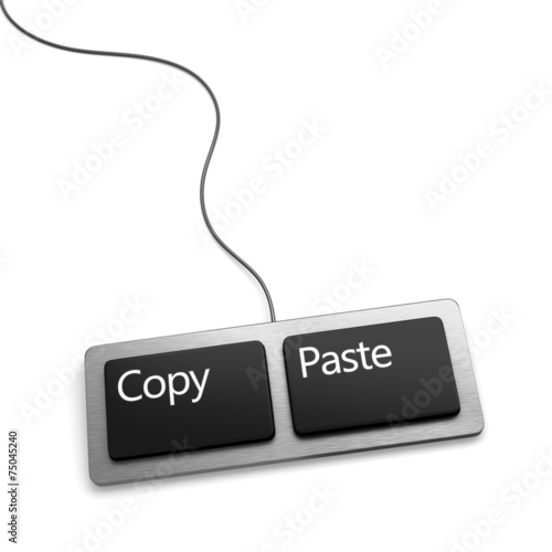 Obraz na plátně Keyboard with two buttons, copy and paste. New flat version.