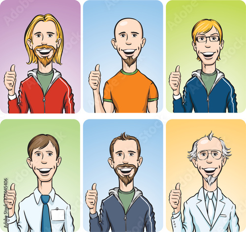 men showing thumb up