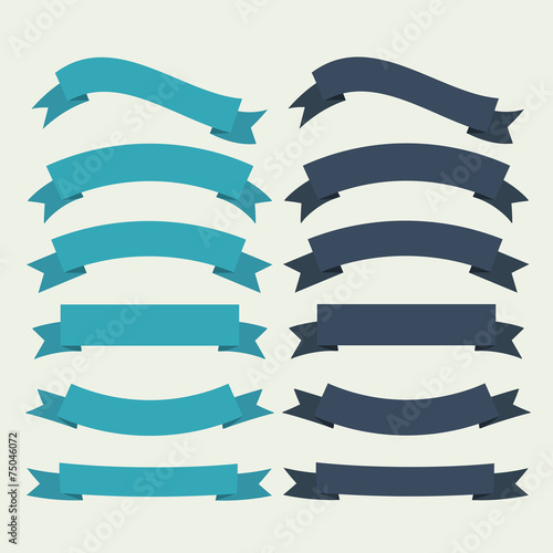 Set of retro ribbons and labels